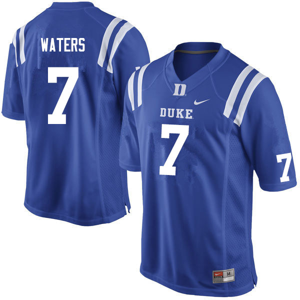 Men #7 Jordan Waters Duke Blue Devils College Football Jerseys Sale-Blue